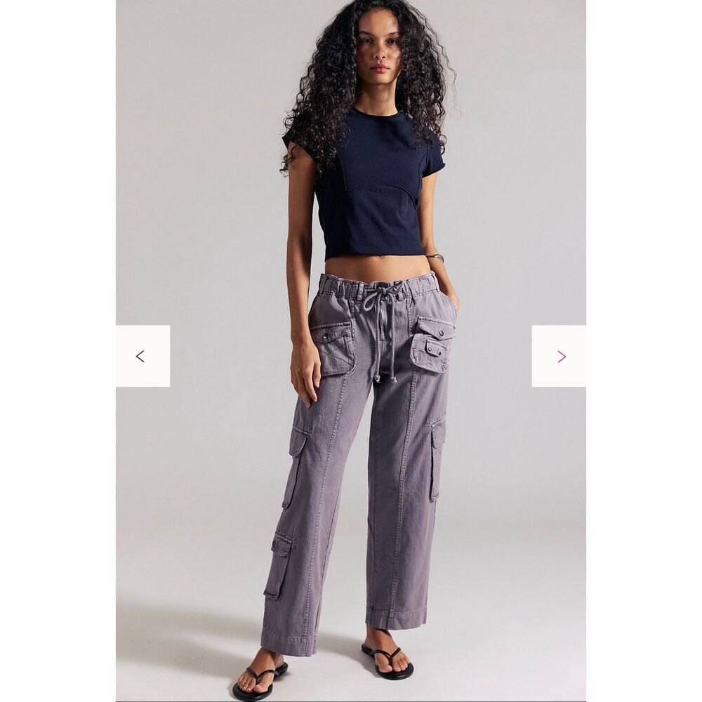 Free People We The Free Tahiti Cargo Pants XL Gray Utility Gorpcore Boho